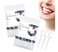 Y-Kelin Floss Picks -100 Pcs Floss Sticks Dental 2 in 1 Resistant Toothpick, Easy and Simple to Use Dental Floss, Deep Clean Tooth Picks Floss Sticks, Teeth Cleaning (200 Count (Pack of 1)), No Flavor