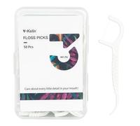 Y-Kelin Floss Sticks Dental-50 Pcs Dental Floss Stick, Polyethylene Tooth Picks Floss Sticks 2 in 1 Resistant Toothpick, Teeth Cleaning No Flavor