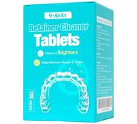 Y-Kelin Retainer Cleaner,Retainer Cleansing Tablets-4 Months Supply,Denture Cleaning Tablet, Retainer,Dentures,Mouth Guard Cleaner 120 Tablets