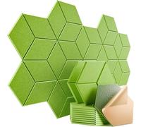 Y-Lined Design Self-adhesive Sound Proof Foam Felt Board To Absorb Noise Eliminate Echoes for Home Office(Green,4 PCS)