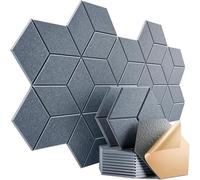 Y-Lined Sound Proof Self-adhesive Foam Felt Board To Absorb Noise Eliminate Echoes Decor for Home Office(Dark gray,4 PCS)
