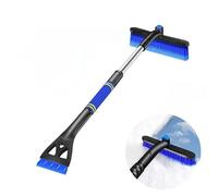 Y-Nut Extendable Snow Brush with Squeegee Ice Scraper Telescoping Foam Grip for Car Truck SUV MPV Light Weight Anti-Freeze Extreme Durability and Blue