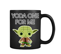 Y.o.d.a One for Me Inspired Present for Boyfriend 11oz Black Satin Ceramic Mug.