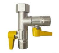Y Or T Style Manifold Adapter, 3-Way Manifold, 2-Way Y-Distributor, Solid Brass with Metal Handles for Inlet Hose 1/2Inch for 2 Or 3 Connections(T Style)