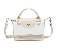 Y&R Direct Clear Bag Purse Stadium Approved Transparent Handbags See Through Crossbody Bag for Concerts Sports Events, Beige