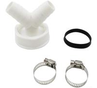 Y-Shape Washing Machine Drain Hose Connector 1 Inch White Plastic Y Adapter for Washer Drain Hose 1.5 Inch Fit Space-Saving Y Drain Connector for Laundry Room Use 90x80mm Y-Type Hose (1-1/2 inch)