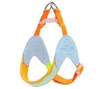 Y-shaped anti-pull dog harness designed specifically for Chinese Crested. It features an adjustable, softly padded chest vest with reflective strips, breathable design navy XS