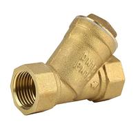 Y Shaped Brass Strainer Filter Valve Connector High Precision Threads Water Oil Separation 1 2 BSPP Female Yellow