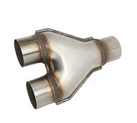 Y Shaped Exhaust Tailpipe Tips, Stainless Steel 1 Inlet 2 Outlet Universal Muffler End Tip Adapter Connector, High Flow Emission, Stylish Sporty Look with Long Service Life (63mm