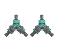 Y Shaped Garden Hose Splitter Pair Featuring Dual On/Off Valves for Splitting Water Flow to Two Separate Hoses