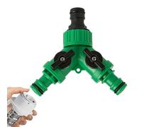 Y-Shaped Hose Splitter - 3 Inch Garden Water Faucet Adapter for Yard Maintenance, Pet Cleaning with Outlet Function, Outdoor Connector for Lawn Irrigation, Black Green ABS Fitting Home Use