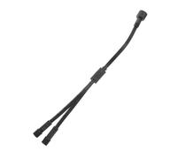 Y Shaped Light Power Extension Cable Splitter for Eave Lighting Runs | PVC Rubber Metal Build, Thick Flexible Jacket, Black Finish, for Spotlights and Landscape Lights