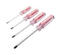 Y-Shaped Screwdriver Set 4 Pcs, Nonslip Handle For Tri-Wing Tools With Chrome Vanadium Steel Tips For Y0 Y1 Y2 Y3 Screws, Red And Silver