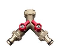 Y Shaped Water Adapter 3/4inch Rustproof Strong 2 Ways Water Distributor User Friendly Hose Valves Metal Tap Handle