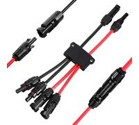 Y Solar Branch Parallel Connector, 2 to 4 Solar Panel Photovoltaic Connectors, Adapter Solar Panel Cables Splitter 30A DC1000V Cable Extension