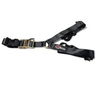 Y Spare Tire Strap - Heavy Duty 2” Ratchet Tie Down with Industrial Flat Hook & Delta Ring - Fits Spare Tires Up to 40” - Black