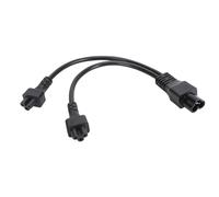 Y Splitter Adapter Cable, IEC320 C6 Male to Dual C5 Female Power Cord 30cm, C6 to 2xC5 Y Splitter Adapter Power Cable for Laptop Power Adapters, Desk Lamps, Speakers