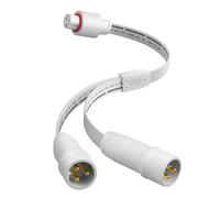 Y-Splitter for Govee Permanent Outdoor Lights Series: Y-Connector Cable 3-Pin Waterproof Connector Compatible with Govee H705A/B/C, H706A/B/C, 1 Female to 2 Male, Holiday & Landscape Lighting