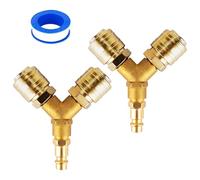Y Splitters 1 / 4Inch Air Hose Quick Coupler Compressed Distributors 2 Way Airs Switches Connectors Pneumatic Joint Y Splitters Hose Quick Coupler Distributor with Couplings