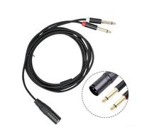 Y Type Audio Cable 2M for Microphones - XLR Male to Dual 1/4 Inch TRS Stereo Splitter/Combiner Cable