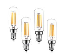 Y.W.Licht 4W T25 E14 LED Bulb 12V Warm White 2700K Edison Tube Filament Vintage Light Equivalent to 40W Halogen Lamp for Salt Lamp Cooker Hood RV Camper Marine (Pack of 4, Non Dimmable)