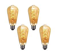 Y.W.Licht E27 LED Vintage Edison Light Bulbs ST64 6W E27 Dimmable 2700K Filament Light Bulbs Vintage Light Antique Lighting Retro Bulb for Nostalgia and Retro Lighting in Home, Coffee, Bar Pack of 4