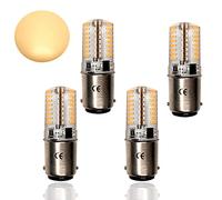 Y.W.Licht YW B15d LED 12V 5W Lighting Warm White 3000K Equivalent 50W Halogen Bulb 500 Lumen ba15d Bayonet Double Contact for Outdoor and Indoor Lighting (Pack of 4, Not Dimmable)