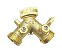 Y-Way Garden Hose Distributor with Two Independent on/Off Controls and 3/4-inch Quick-Connects for Dual-Channel Watering, Perfect for lawns, greenhouses, and Outdoor Cleaning.