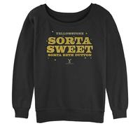 Y Yellowstone Women's Beth Dutton Slouchy French Terry Pullover Fleece, Black, XL