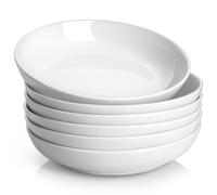 Y YHY 8.5'' Pasta Bowls Set of 6, 30 oz/880 ml Porcelain Salad Bowl, Large Ceramic Soup Bowl, Deep Soup Plates, Serving Dishes for Salad Pasta, Soup, Fruit, Microwave & Dishwasher Safe, White