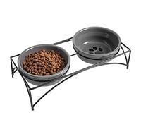 Y YHY Cat Bowls,Elevated Cat Food and Water Bowls with Stand,Raised Pet Bowls for Cats or Dogs,Ceramic Cat Dishes,12 Ounces,Microwave and Dishwasher Safe