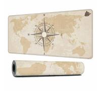 Y YIHANGBEST Compass World Map Desk Mouse Pad Mat Beige Vintage Nautical Sailing Ship Extended Gaming Keyboard and Work Mousepad for Computer,Home,Office 35.4"X15.7"