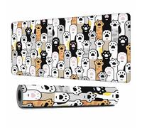 Y YIHANGBEST Cute Kawaii Cat Paws Desk Mouse Pad Mat Multicolor Animal Feet Black White Orange Extended Gaming Keyboard and Work Mousepad for Computer,Home,Office 35.4"X15.7"