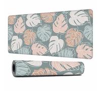 Y YIHANGBEST Monstera Leaf Tropical Large Mouse Pad Bohemian Muted Green Line Art Plants Desk Mats Extended Gaming and Work Keyboard Mousepad for Computer,Home,Office 35.4"X15.7"