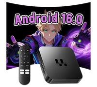 Y1 Android 16.0 TV Box Android Box,2.4G/5G WiFi + Bluetooth + Ethernet,4K Ultra HD Smart TV Boxs with Bluetooth Voice Remote Control,2GB RAM + 16GB ROM