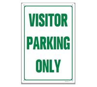 Y1, Visitor Parking Only Sign Metal Rust Free Aluminum-UV Protected And Weatherproof Green White(40x30cm)