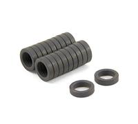 Y10 Ferrite Magnets for Arts, Crafts, Model Making, DIY and Hobbies - 11.7mm O.D. x 7.9mm I.D. x 3mm thick - 0.076kg Pull - Pack of 20