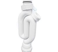 Y10 75mm Water Seal Straight Through Trap with Multifit Outlet and Two Cleaning Eyes McAlpine White One Size