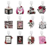 Y1tvei Dark Romance Dust Plugs - 12Pcs Dark Romance Reading Themed Charm Compatible with Type C Charging Port Covers, Anti Dust Plug Cover Kindle Accessories for E-Reader, Gift for Book Lovers Readers