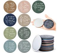 Y1tvei Mini Christian Compact Mirrors - 36Pcs Flower Sketch Art Bible Verse Compact Mirrors Bulk Small Portable Round Pocket Makeup Mirror Christian Inspirational Church Party Favors Gifts for Women