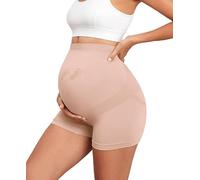 Y25D Maternity Shapewear Seamless Underwear Over Bump Pregnancy Shorts High Waist Panties Under Dress Belly Support, Pink, M
