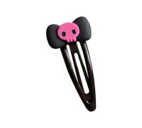 Y2k 90s Aesthetic Black/Purple Bowknot Skull Hairpin for Woman Snap Hair Clip