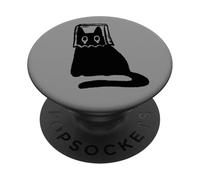 Y2K 90s Ashamed Cat Tomcat in Sack Mask PopSockets Adhesive PopGrip