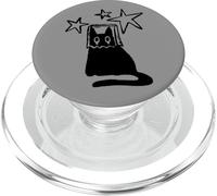 Y2K 90s Ashamed Cat Tomcat in Sack Mask under Starry Sky PopSockets PopGrip for MagSafe