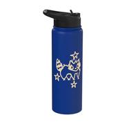 Y2K 90s Clever Scared Raccoon is Scary Under The Starry Sky Stainless Steel Insulated Water Bottle