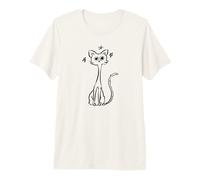 Y2K 90s Crazy Confused Mad Tomcat Cat Under Starry Premium T-Shirt