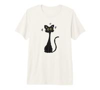 Y2K 90s Crazy Mad Confused Tomcat Cat Under Starry Premium T-Shirt