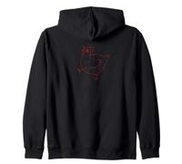 Y2K 90s Crazy Scary Chicken Hen is Scared. Zip Hoodie