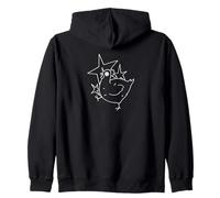 Y2K 90s Crazy Scary Hen Chicken is Scared under a Starry Sky Zip Hoodie