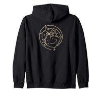 Y2K 90s Crazy Scary Hen Chicken is Scared under Starry Tail Zip Hoodie
